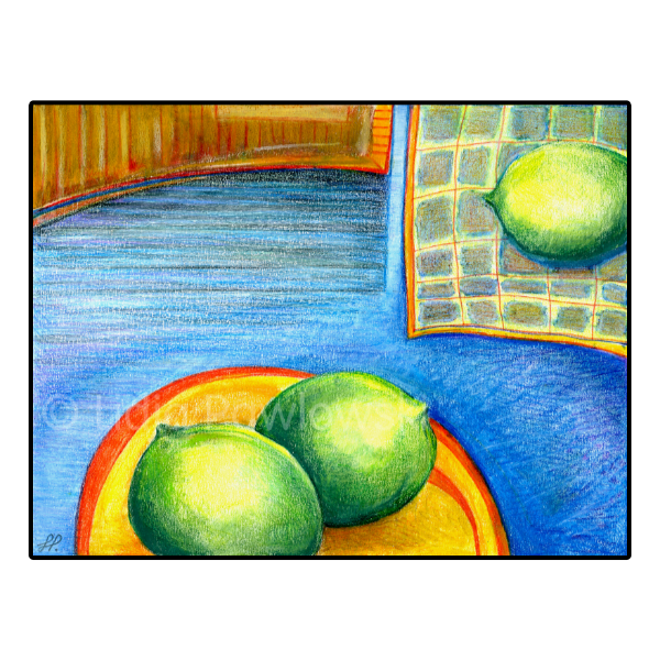 Lemons, Still Nature with Fruits, Mixed Media