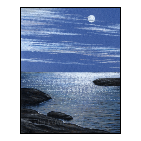 Moonlight, Georgian Bay series, Pastels