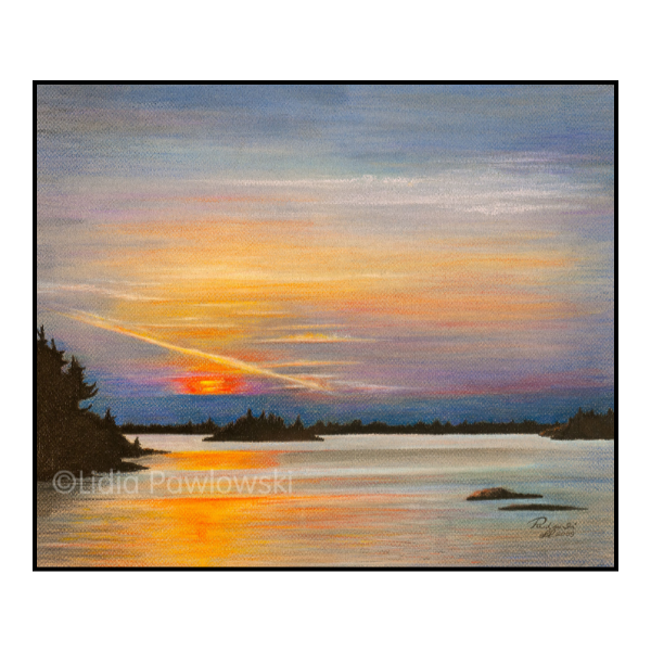 Sunset, Georgian Bay, Pastels