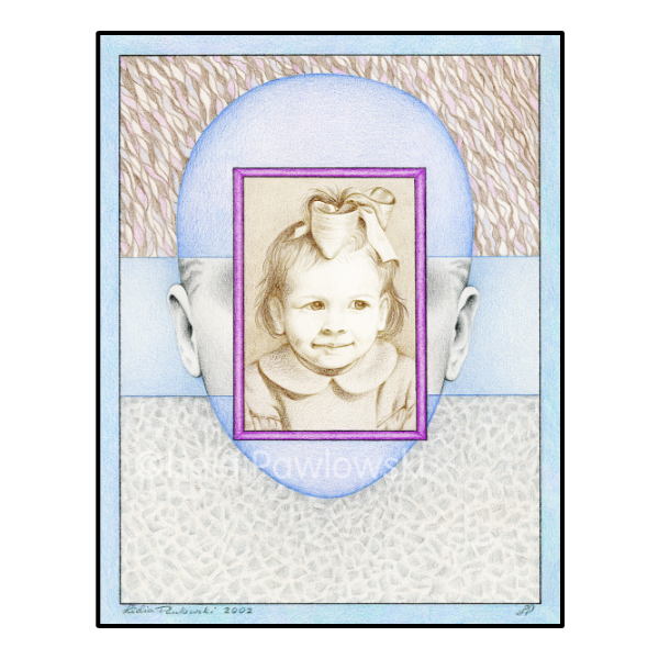 Musing Portrait, Soft Colored Pencils